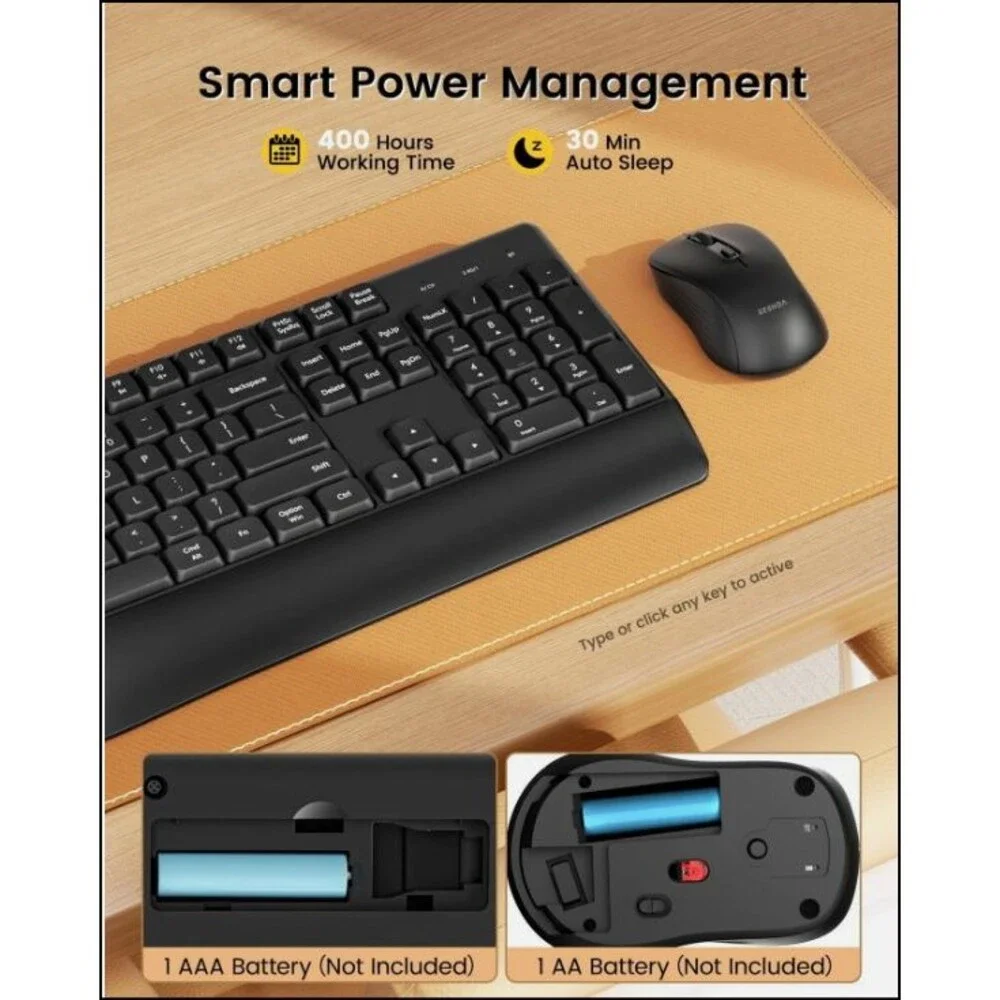 seenda Wireless Bluetooth Keyboard and Mouse Combo, COE200 Ergonomic Wireless...
